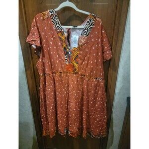 TORRID NWT Orange Geo Symbols Mini Dress Sz 3